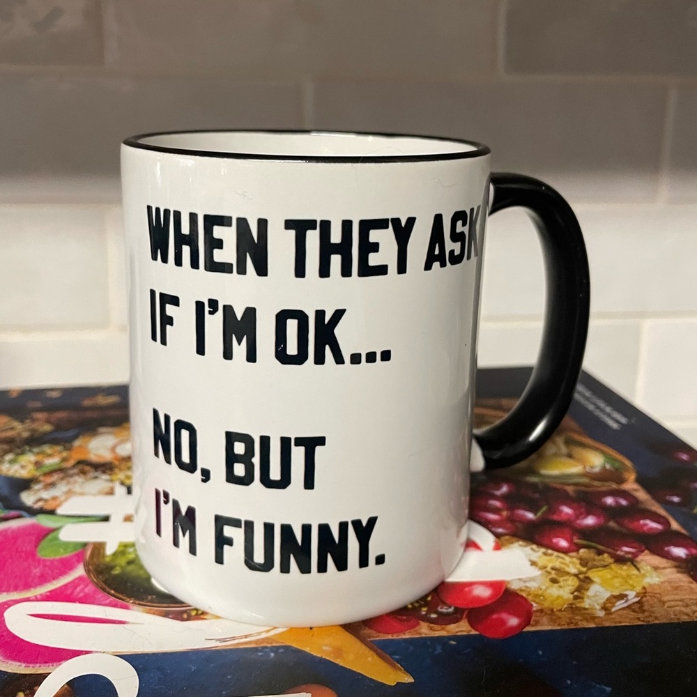 Humorous Black and White Quote Mug